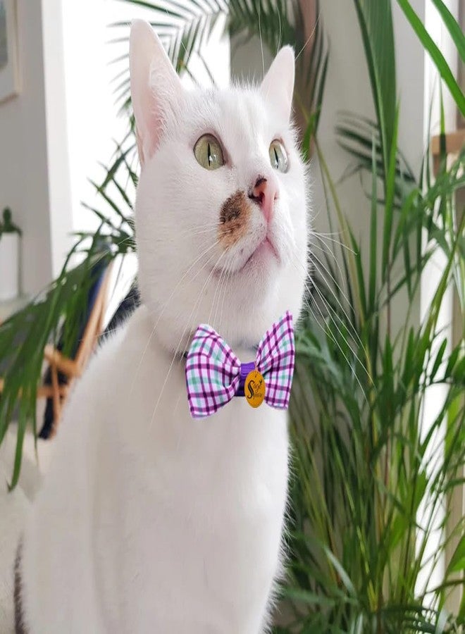 Sage Square Charming Cat Printed Bow Tie: Stylish, Comfortable, and Durable Accessory for Pet Owner & Cat Lovers - Perfect for Special Occasions, Photoshoots, Everyday Wear For Cat & Kitten(Pack Of 5) - Image 3